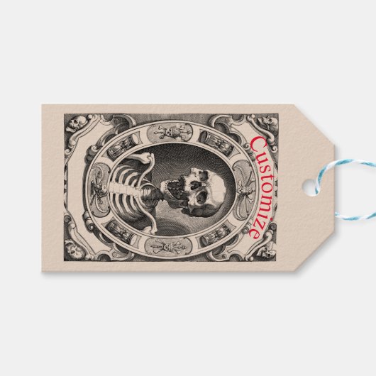 Spooky Human Skull Thunder_Cove Geschenkanhänger (Vorderseite (Horizontal))