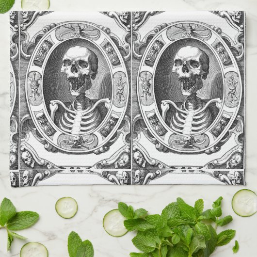 Spooky Human Skull Thunder_Cove Geschirrtuch (Gefaltet)