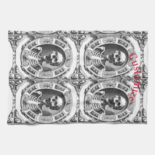 Spooky Human Skull Thunder_Cove Geschirrtuch (Horizontal)