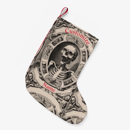 Spooky Human Skull Thunder_Cove Kleiner Weihnachtsstrumpf (Vorderansicht (hängend))