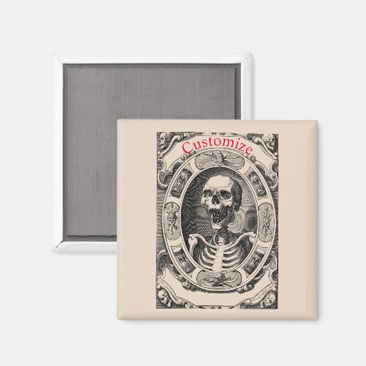 Spooky Human Skull Thunder_Cove Magnet (Vorderseite/Rückseite)