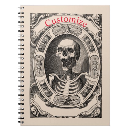 Spooky Human Skull Thunder_Cove Notizblock (Vorderseite)