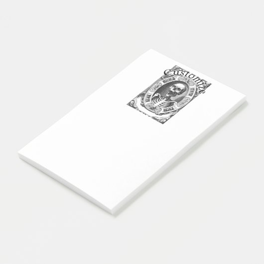 Spooky Human Skull Thunder_Cove Post-it Klebezettel (angewinkelt)