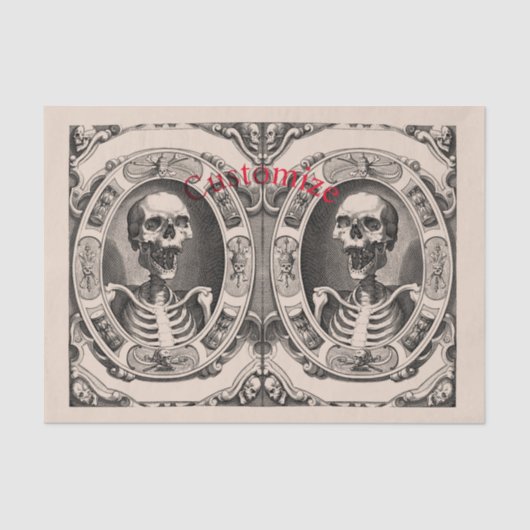 Spooky Human Skull Thunder_Cove Seidenpapier (Vorderseite)