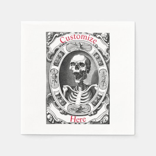 Spooky Human Skull Thunder_Cove Serviette (Vorderseite)
