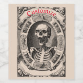 Spooky Human Skull Thunder_Cove Weinetikett (Einzelnes Label)
