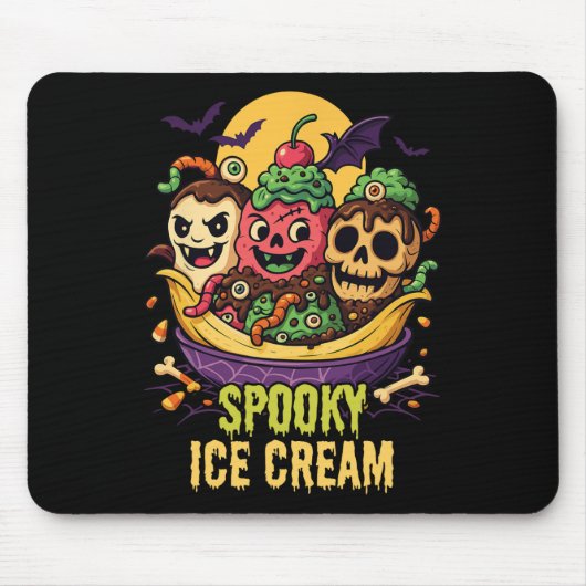Spooky Ice Cream Dessous Halloween Design Mousepad (Vorne)