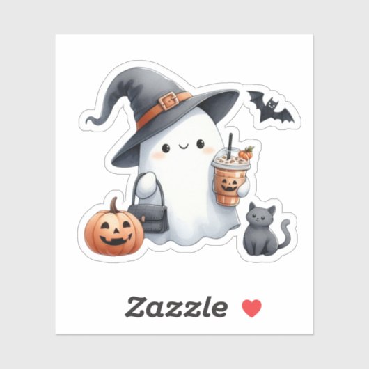 Spooky Iced Coffee Vinyl Sticker (Blatt)