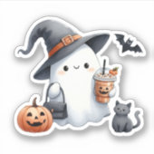 Spooky Iced Coffee Vinyl Sticker (Vorderseite)