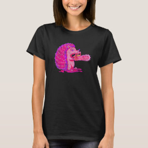 Spooky Igel Vaporwave Creepy Animal Chainsaw H T-Shirt