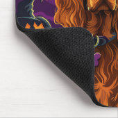 Spooky Irish Red Setter Halloween Hexenkürbis Mousepad (Ecke)