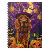 Spooky Irish Red Setter Halloween Hexenkürbis Notizblock (Vorderseite)