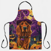 Spooky Irish Red Setter Halloween Hexenkürbis Schürze (Vorderseite)
