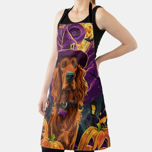 Spooky Irish Red Setter Halloween Hexenkürbis Schürze (InSitu)