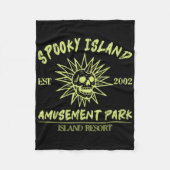 Spooky Island Est 2002 Vergnügungspark Skull Hallo Fleecedecke (Vorderseite)