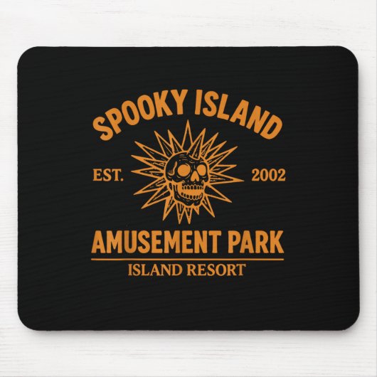 Spooky Island Est 2002 Vergnügungspark Skull Hallo Mousepad (Vorne)