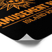 Spooky Island Est 2002 Vergnügungspark Skull Hallo Poster (Ecke)