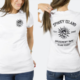 Spooky Island Est 2002 Vergnügungspark-Totenkopf ( T-Shirt