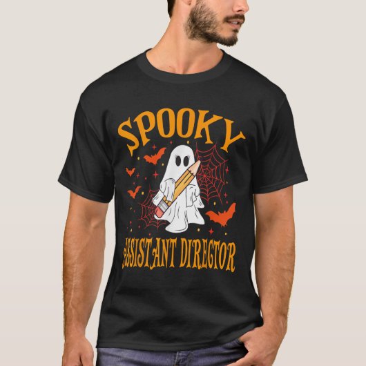 Spooky Istant Director Ghost Funny Halloween Schoo T-Shirt (Vorderseite)