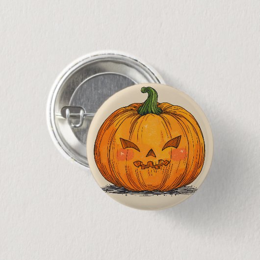 Spooky Jack O' Lantern Button (Vorne & Hinten)