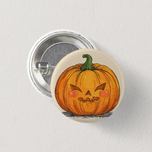 Spooky Jack O' Lantern Button (Vorne & Hinten)