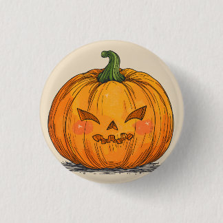 Spooky Jack O' Lantern Button