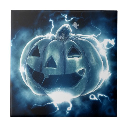 Spooky Jack-o-Lantern Fliese (Vorderseite)