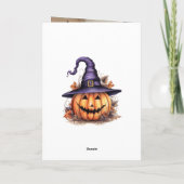 Spooky Jack-O-Lantern Foto Happy Halloween Karte (Rückseite)