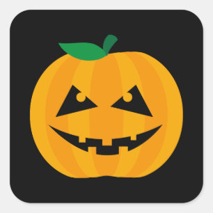 Spooky Jack-O'-Lantern Halloween-Design Quadratischer Aufkleber