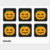 Spooky Jack-O'-Lantern Halloween-Design Quadratischer Aufkleber (Blatt)