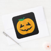 Spooky Jack-O'-Lantern Halloween-Design Quadratischer Aufkleber (Umschlag)