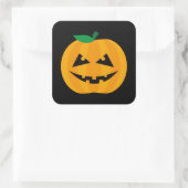 Spooky Jack-O'-Lantern Halloween-Design Quadratischer Aufkleber (Tasche)