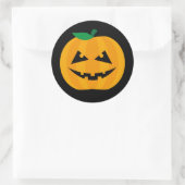Spooky Jack-O'-Lantern Halloween-Design Runder Aufkleber (Tasche)