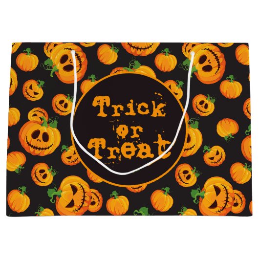 Spooky Jack-O-Lantern Halloween-Geschenktasche Große Geschenktüte (Vorderseite)
