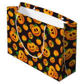 Spooky Jack-O-Lantern Halloween-Geschenktasche Große Geschenktüte (Rückseite Schrägansicht)