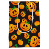 Spooky Jack-O-Lantern Halloween-Geschenktasche Mittlere Geschenktüte (Rückseite)