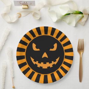 Spooky Jack-O'-Lantern Halloween Papierplatte Pappteller