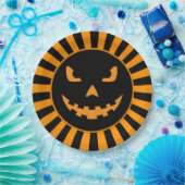 Spooky Jack-O'-Lantern Halloween Papierplatte Pappteller (Party)