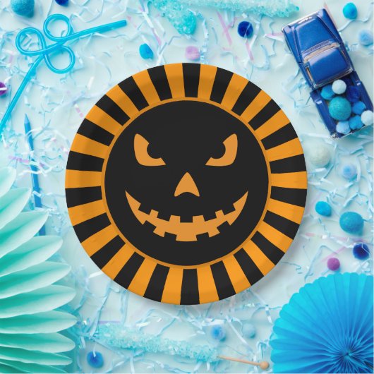 Spooky Jack-O'-Lantern Halloween Papierplatte Pappteller (Party)