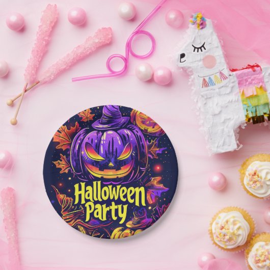 Spooky-Jack-O-Lantern-Halloween-Party Pappteller (Party)