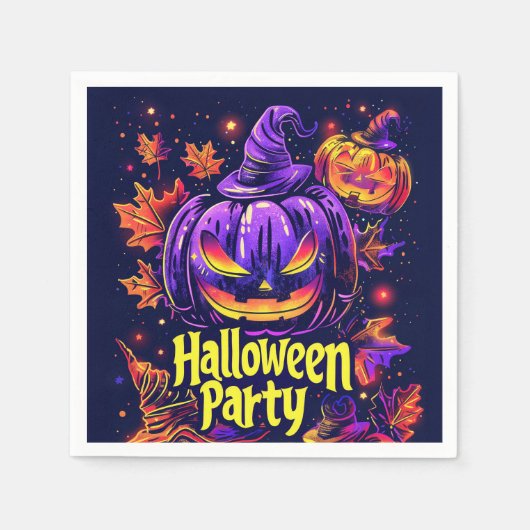 Spooky-Jack-O-Lantern-Halloween-Party Serviette (Vorderseite)