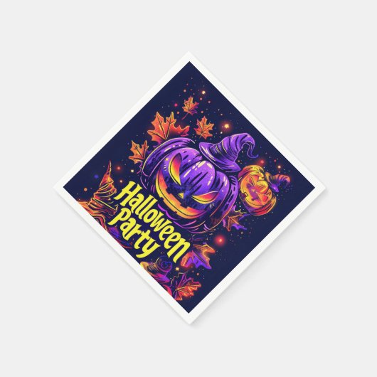 Spooky-Jack-O-Lantern-Halloween-Party Serviette (Ecke)