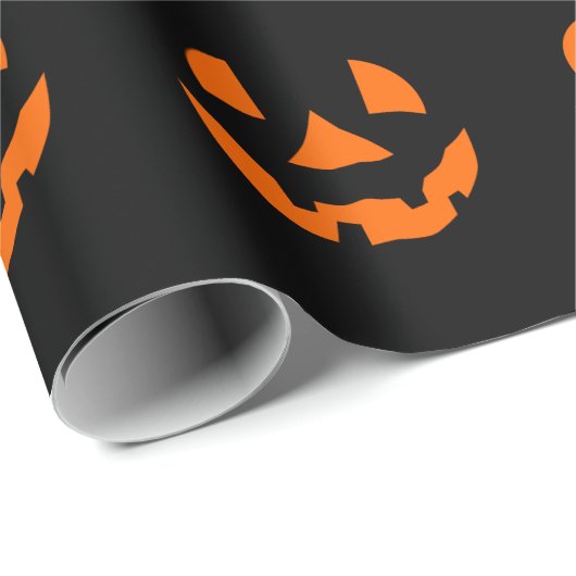 Spooky Jack-O' Lantern Halloween Wrapping Paper Geschenkpapier (Rolleneckpunkt)