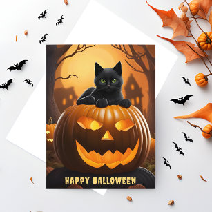 Spooky Jack-O-Lantern Happy Halloween Postkarte