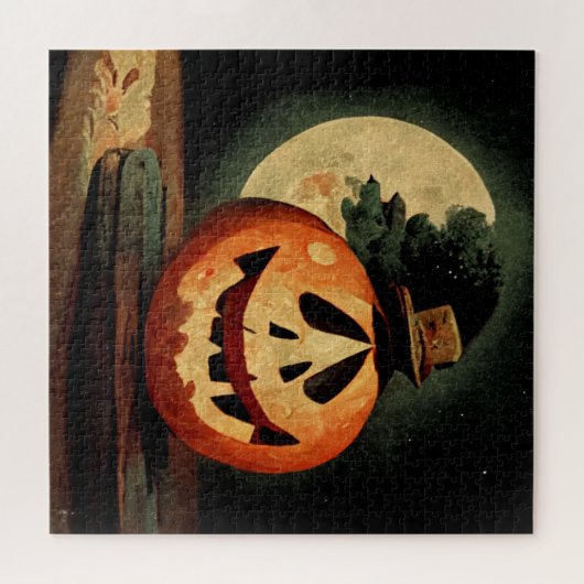 Spooky Jack-O-Lantern mit Top-Hut Puzzle (Horizontal)