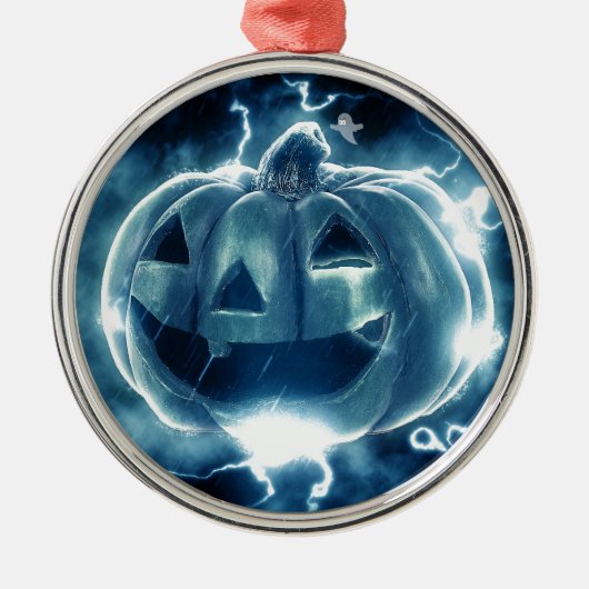 Spooky Jack-o-Lantern Ornament Aus Metall (Vorne)