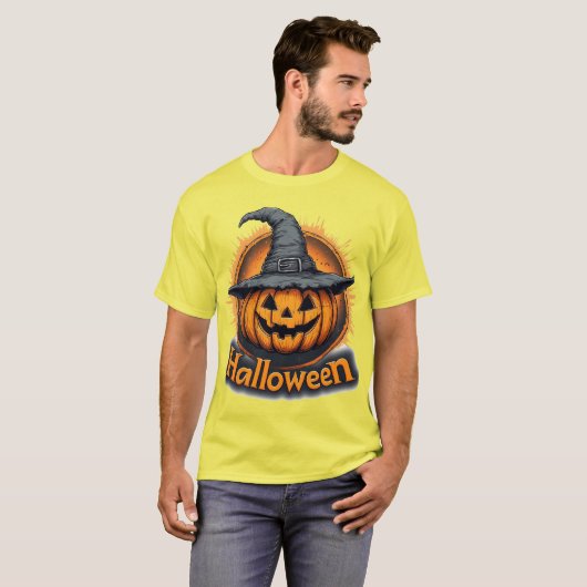 Spooky Jack-O'-Lantern Pumpkin T-Shirt (Vorne ganz)