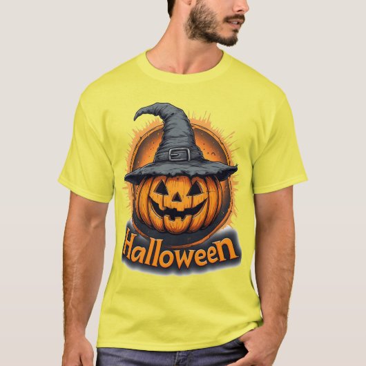 Spooky Jack-O'-Lantern Pumpkin T-Shirt (Vorderseite)