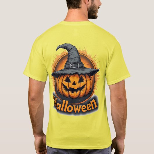 Spooky Jack-O'-Lantern Pumpkin T-Shirt (Rückseite)