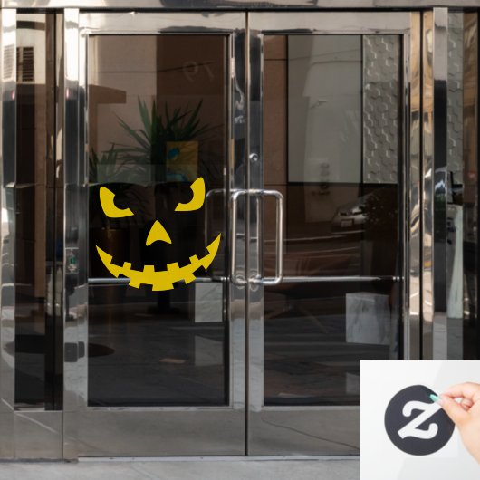 Spooky Jack-o-Laterne-Gesicht Fensteraufkleber (Büro Tür)